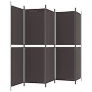 vidaXL 5-Panel Room Divider Brown 250x180 cm Fabric