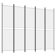 vidaXL 4-Panel Room Divider White 250x200 cm Fabric