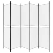 vidaXL 4-Panel Room Divider White 250x200 cm Fabric
