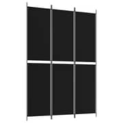 vidaXL 3-Panel Room Divider Black 150x220 cm Fabric