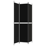 vidaXL 3-Panel Room Divider Black 150x220 cm Fabric
