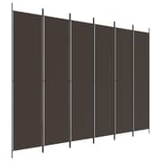 vidaXL 6-Panel Room Divider Brown 300x220 cm Fabric