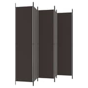vidaXL 6-Panel Room Divider Brown 300x220 cm Fabric