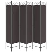 vidaXL 6-Panel Room Divider Brown 240x200 cm Fabric
