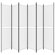 vidaXL 6-Panel Room Divider White 300x220 cm Fabric