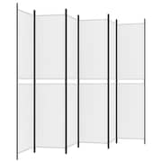 vidaXL 6-Panel Room Divider White 300x220 cm Fabric