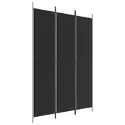 vidaXL 3-Panel Room Divider Black 150x220 cm Fabric
