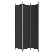 vidaXL 3-Panel Room Divider Black 150x220 cm Fabric