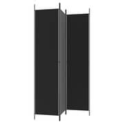 vidaXL 3-Panel Room Divider Black 150x220 cm Fabric