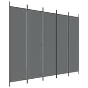 vidaXL 5-Panel Room Divider Anthracite 250x200 cm Fabric