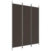vidaXL 3-Panel Room Divider Brown 150x200 cm Fabric
