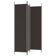 vidaXL 3-Panel Room Divider Brown 150x200 cm Fabric