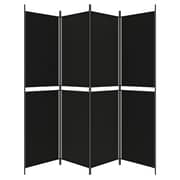 vidaXL 4-Panel Room Divider Black 200x200 cm Fabric