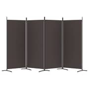 vidaXL 4-Panel Room Divider Brown 346x180 cm Fabric
