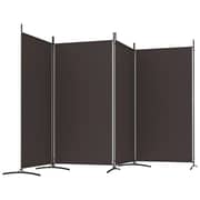vidaXL 4-Panel Room Divider Brown 346x180 cm Fabric