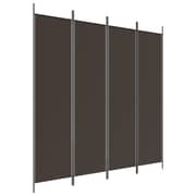 vidaXL 4-Panel Room Divider Brown 200x200 cm Fabric