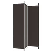 vidaXL 4-Panel Room Divider Brown 200x200 cm Fabric