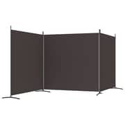 vidaXL 3-Panel Room Divider Brown 525x180 cm Fabric