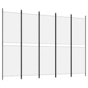 vidaXL 5-Panel Room Divider White 250x180 cm Fabric