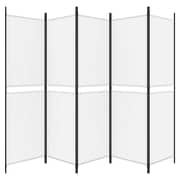 vidaXL 5-Panel Room Divider White 250x180 cm Fabric
