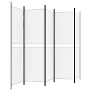 vidaXL 5-Panel Room Divider White 250x180 cm Fabric