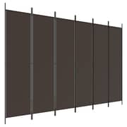 vidaXL 6-Panel Room Divider Brown 300x200 cm Fabric
