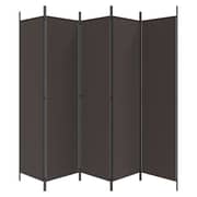 vidaXL 6-Panel Room Divider Brown 300x200 cm Fabric