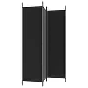 vidaXL 3-Panel Room Divider Black 150x200 cm Fabric
