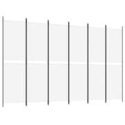 vidaXL 6-Panel Room Divider White 300x200 cm Fabric
