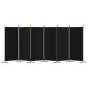 vidaXL 6-Panel Room Divider Black 520x180 cm Fabric