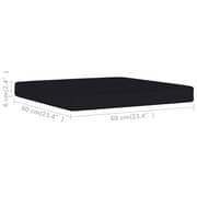 vidaXL Floor Pallet Cushion 60x60x6 cm Black Fabric