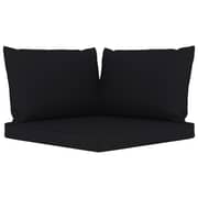 vidaXL Pallet Sofa Cushions 3 pcs Black Fabric