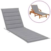 vidaXL Sun Lounger Cushion Grey 200x70x3 cm Fabric
