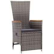 vidaXL 3 Piece Garden Lounge Set with Cushions Poly Rattan Grey