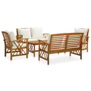 vidaXL 5 Piece Garden Lounge Set with Cushions Solid Acacia Wood