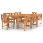vidaXL 9 Piece Garden Dining Set Solid Teak Wood