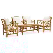 vidaXL 5 Piece Garden Lounge Set with Cushions Solid Acacia Wood