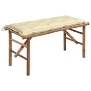 vidaXL Folding Garden Bench with Cushion 118 cm Bamboo