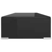 vidaXL TV Stand/Monitor Riser Glass Black 80x30x13 cm