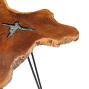 vidaXL Coffee Table 70x45 cm Solid Teak Wood and Polyresin