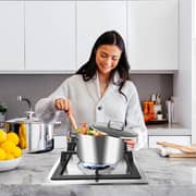 Milton 2 Burner Built In Stainless Steel Gas Hob with Auto ignition, Euro Pool Burners, Cost-iron Pan Support, Inox Capped Knobs, Silver 60 x 30cm- MHG303SS