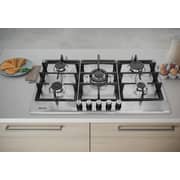 Milton 5 Burner Built In Stainless Steel Gas Hob with Auto ignition, Euro Pool Burners, Cost-iron Pan Support, Inox Capped Knobs, Silver 90 x 60cm - MHG907SS