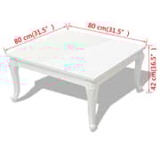 vidaXL Coffee Table 80x80x42 cm High Gloss White