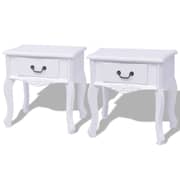 vidaXL Bedside Cabinets 2 pcs MDF White