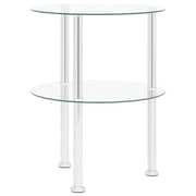 vidaXL 2-Tier Side Table Transparent 38 cm Tempered Glass