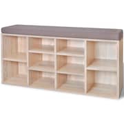 vidaXL Shoe Storage Bench 10 Compartments Oak Colour