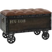 vidaXL Storage Bench Solid Wood and Artificial Leather 80.5x41x50 cm