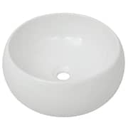vidaXL Bathroom Basin with Mixer Tap Ceramic Round White
