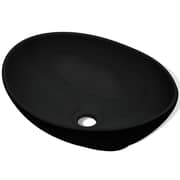 vidaXL Ceramic Basin 40x33 cm Black Ceramic