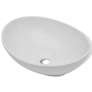 vidaXL Bathroom Basin with Mixer Tap Ceramic Oval White